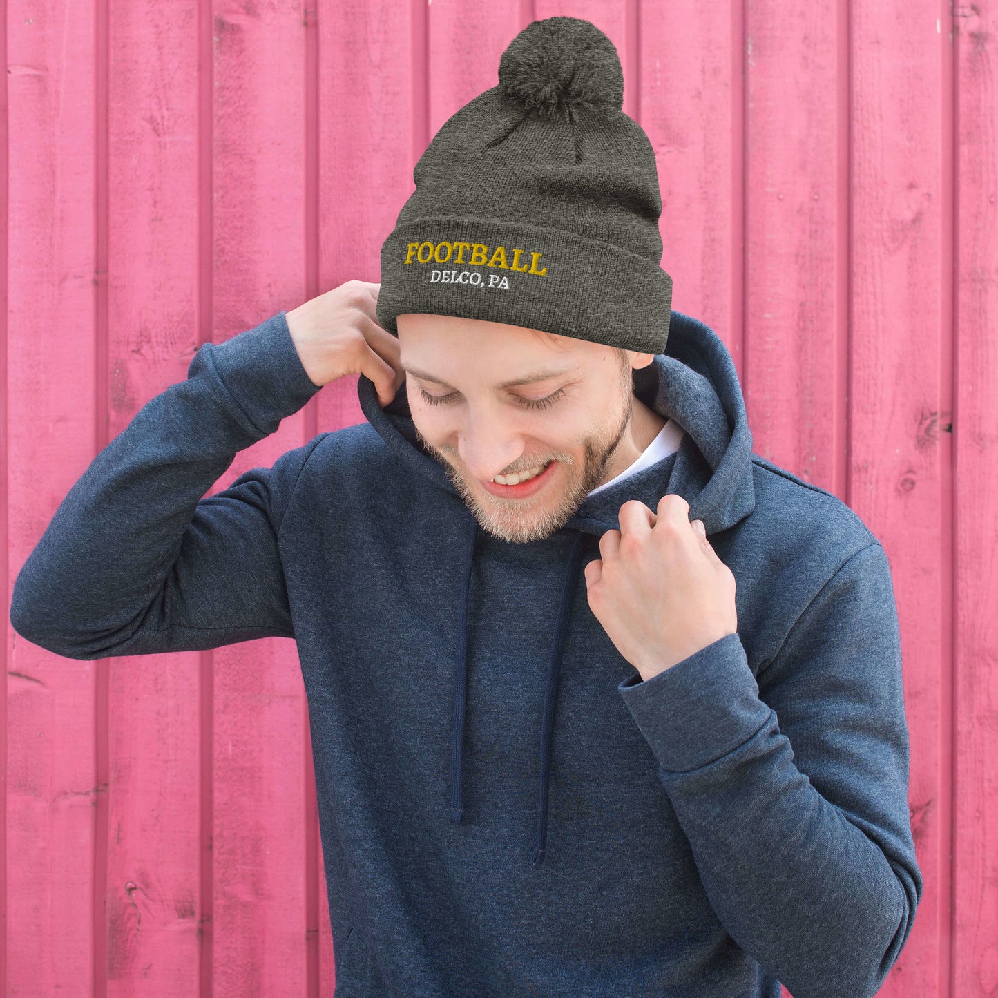 DELCO Football 954 Pom-Pom Beanie