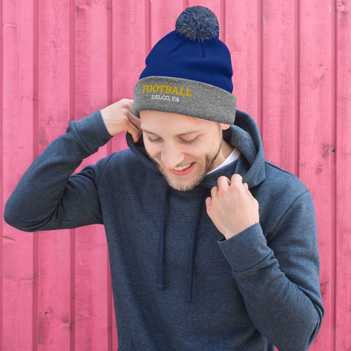 DELCO Football 954 Pom-Pom Beanie