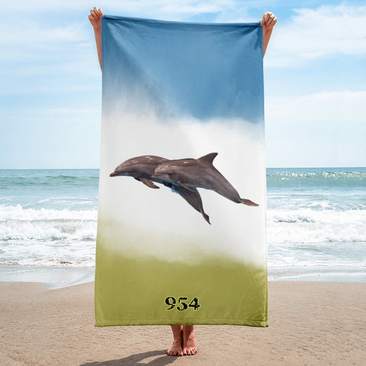 954 Tri-Color Dolphins Signature Towel
