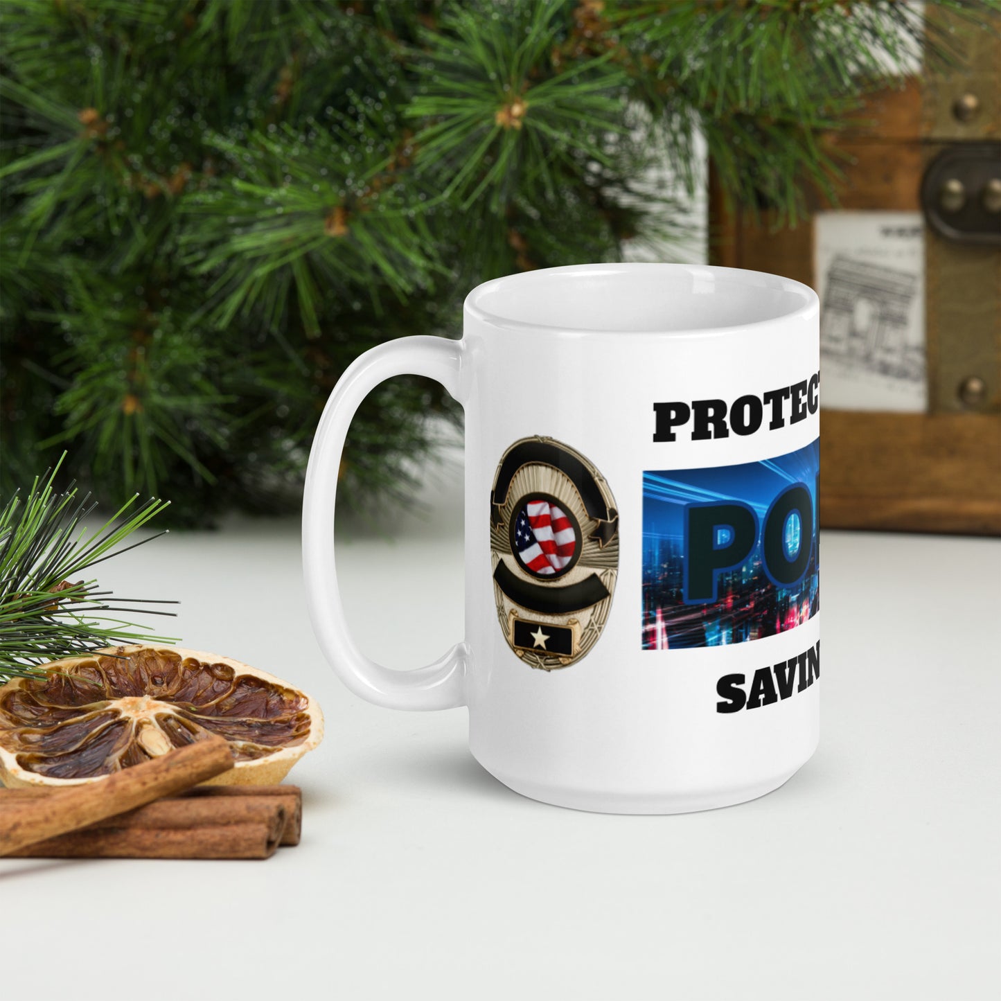 Police Officer's Oath 954 White glossy mug