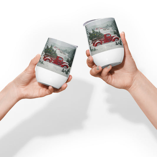 954 Christmas Truck Wine tumbler