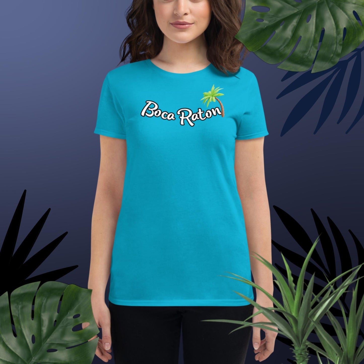 Boca Raton Palm Tree 954 Collection Women's short sleeve t-shirt