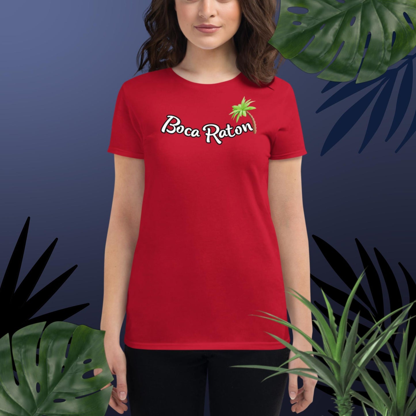 Boca Raton Palm Tree 954 Collection Women's short sleeve t-shirt