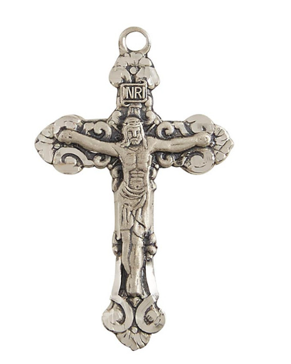Silver Ornate Crucifix Necklace