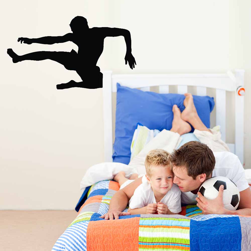 Martial Arts Flying Kick Silhouette Wall Decal (6 Sizes Available)