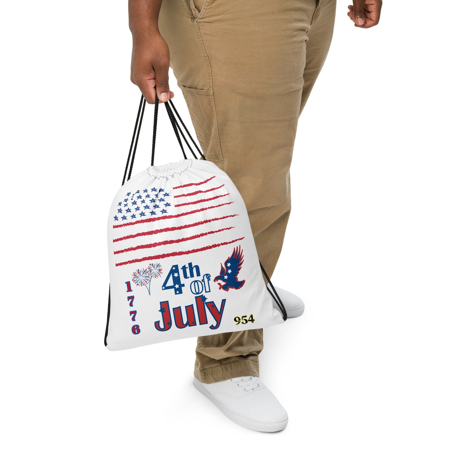 American Flag 954 Signature Drawstring bag