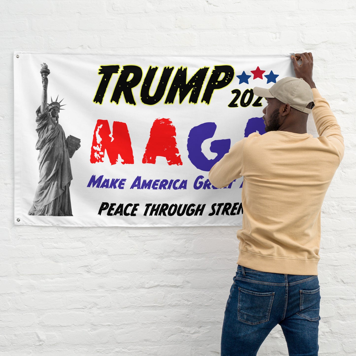 MAGA Peace Through Strenght 954 Signature Flag