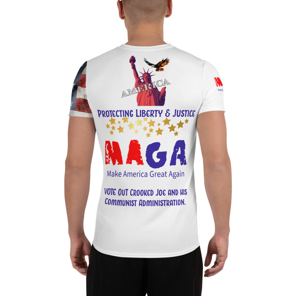 MAGA Liberty & Justice 954 Signature All-Over Print Men's Athletic T-shirt