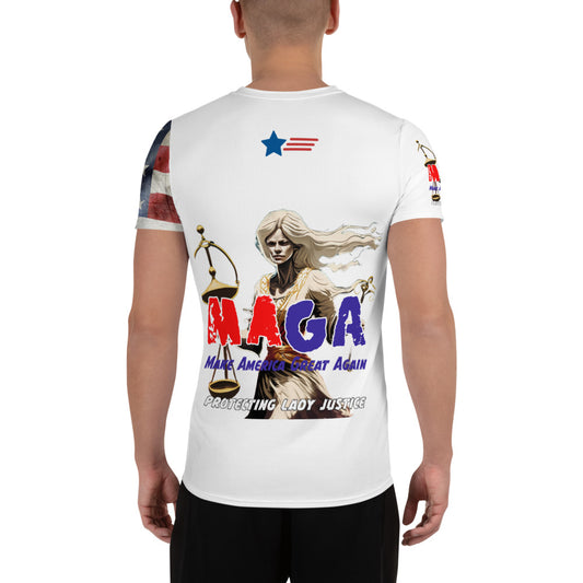 MAGA Lady Justice 954 Signature All-Over Print Men's Athletic T-shirt