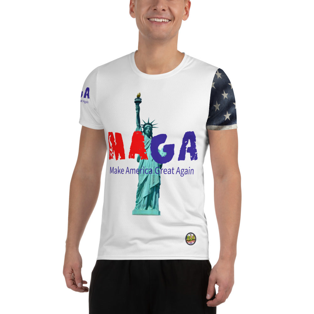 MAGA Liberty & Justice 954 Signature All-Over Print Men's Athletic T-shirt