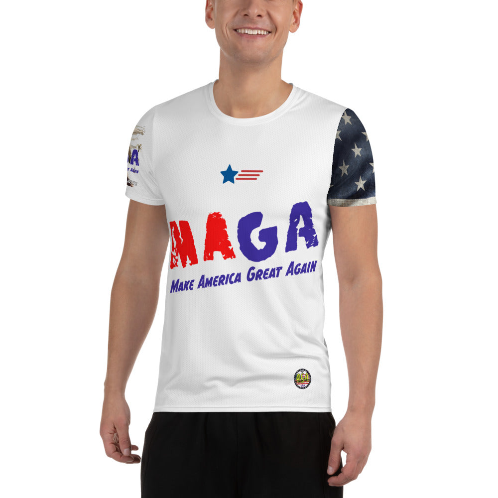 MAGA Lady Justice 954 Signature All-Over Print Men's Athletic T-shirt