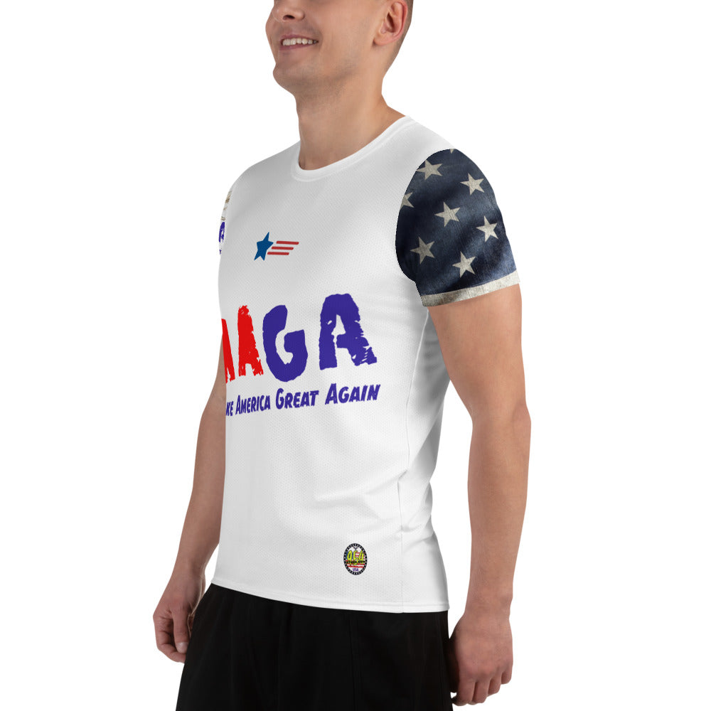 MAGA Lady Justice 954 Signature All-Over Print Men's Athletic T-shirt