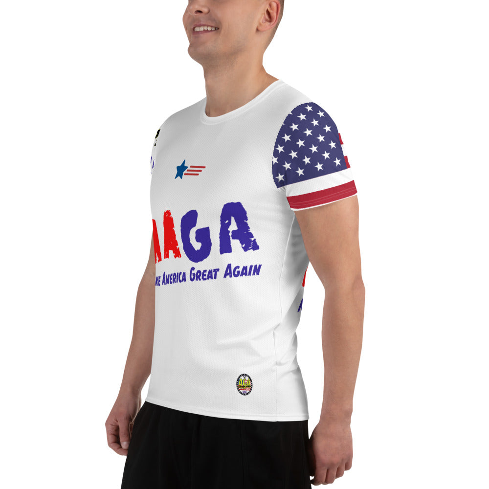 MAGA Peace Through Strength 954 Signature All-Over Print Men's Athletic T-shirt