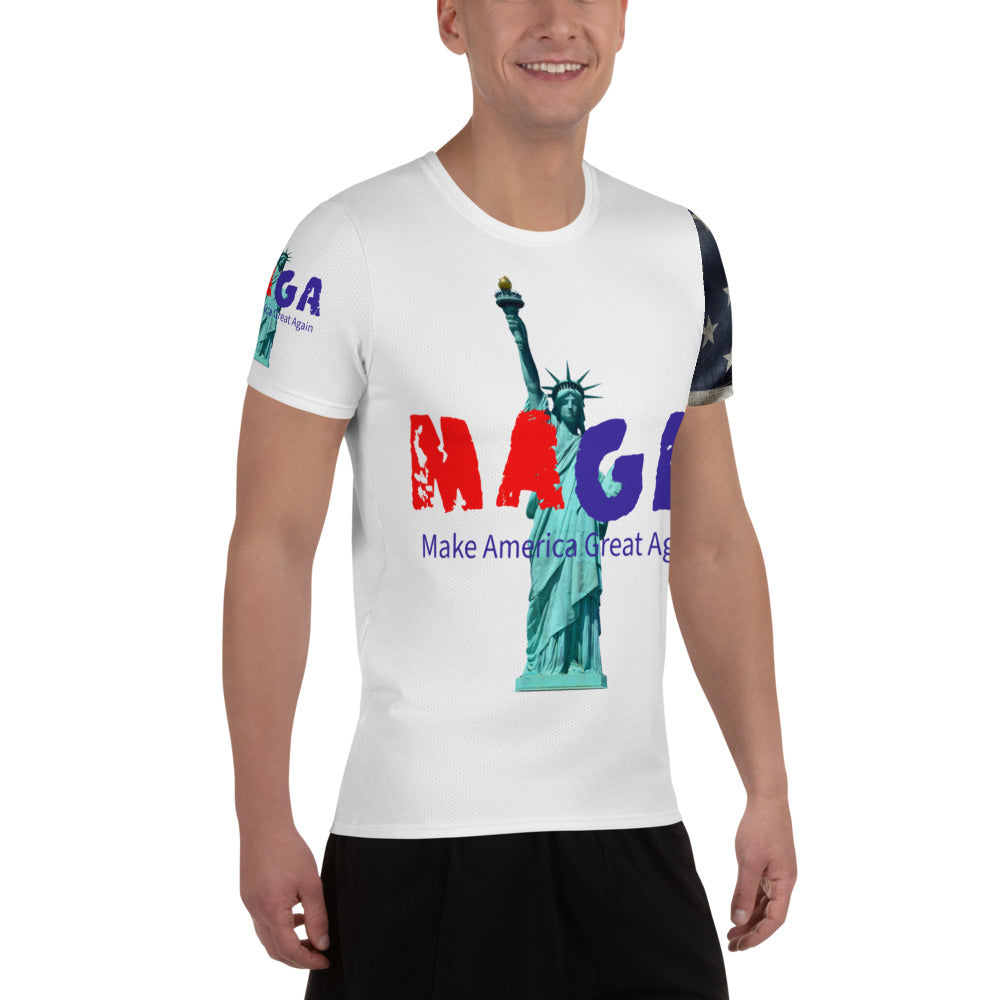 MAGA Liberty & Justice 954 Signature All-Over Print Men's Athletic T-shirt