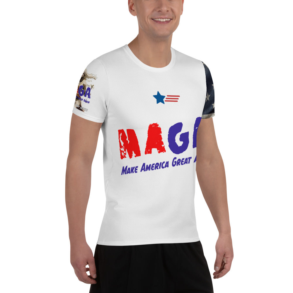 MAGA Lady Justice 954 Signature All-Over Print Men's Athletic T-shirt