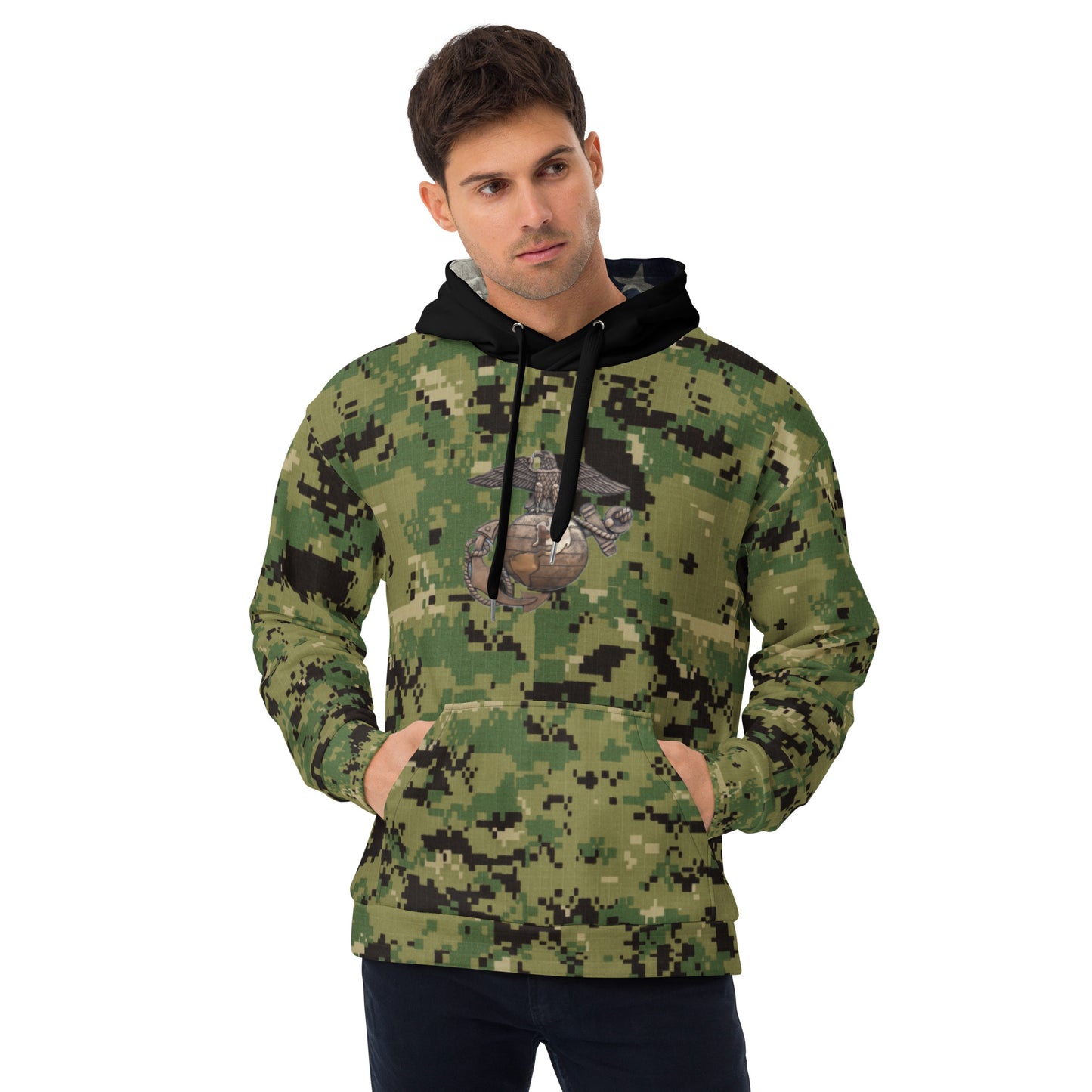 USMC Digi Black-Hood 954 Signature Unisex Hoodie