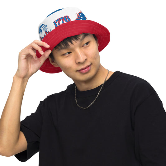 July 4th 954 Signature Reversible RED bucket hat
