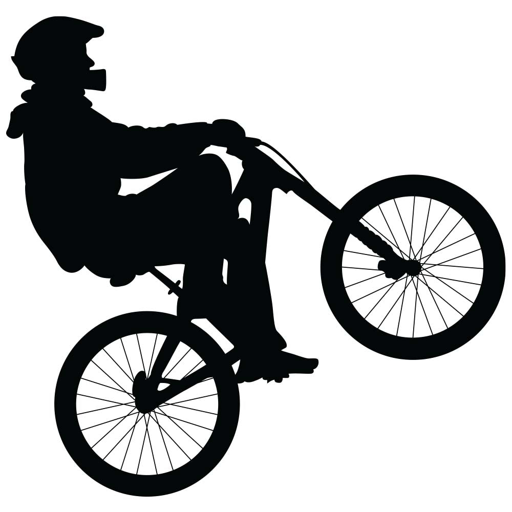 BMX Silhouette Wheelie Wall Decal (3 Sizes Available)