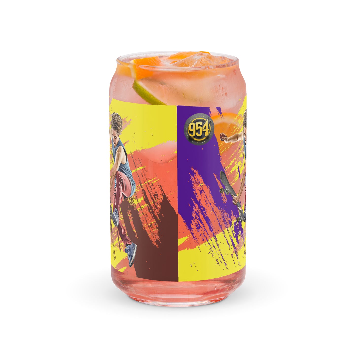 Skateboarder 954 Signature Can-shaped glass