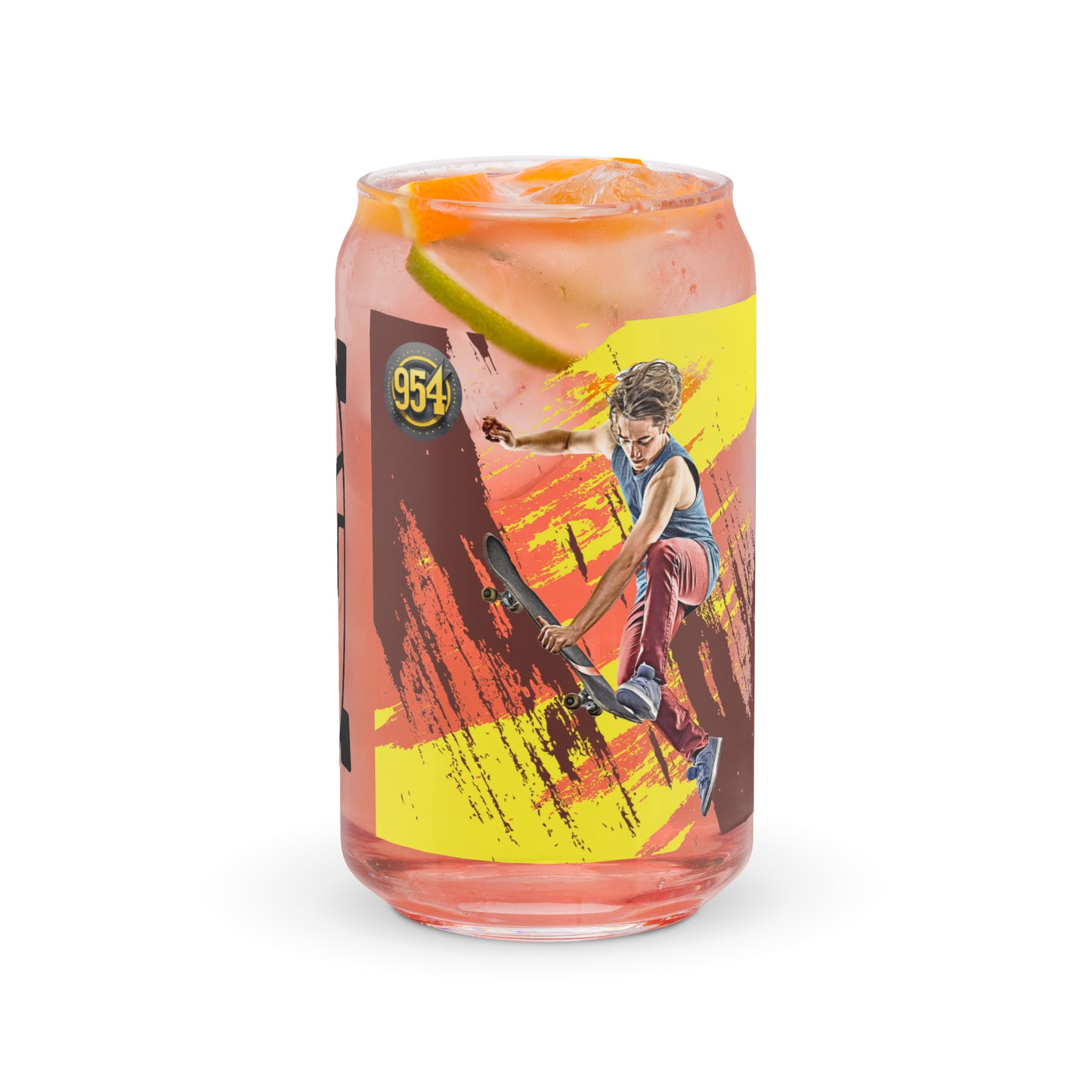 Skateboarder 954 Signature Can-shaped glass