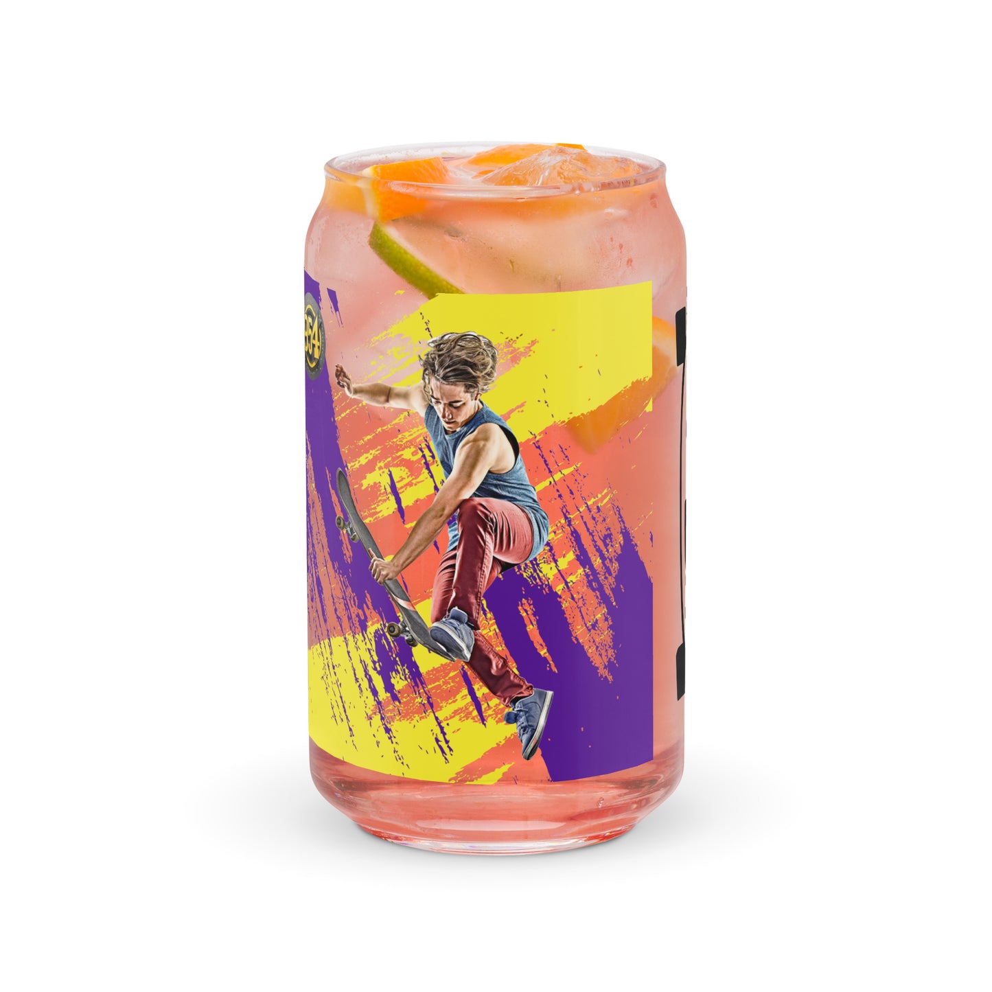 Skateboarder 954 Signature Can-shaped glass