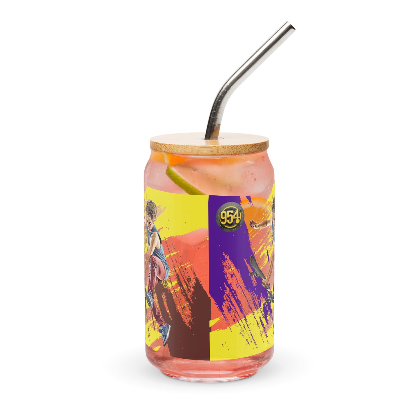 Skateboarder 954 Signature Can-shaped glass