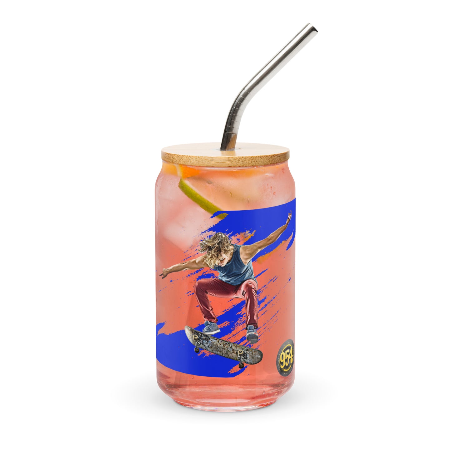 Skateboarder 954 Signature Can-shaped glass