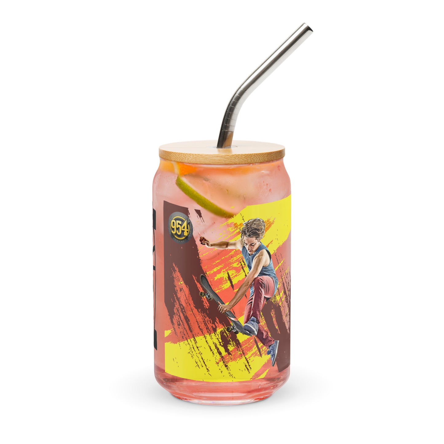 Skateboarder 954 Signature Can-shaped glass