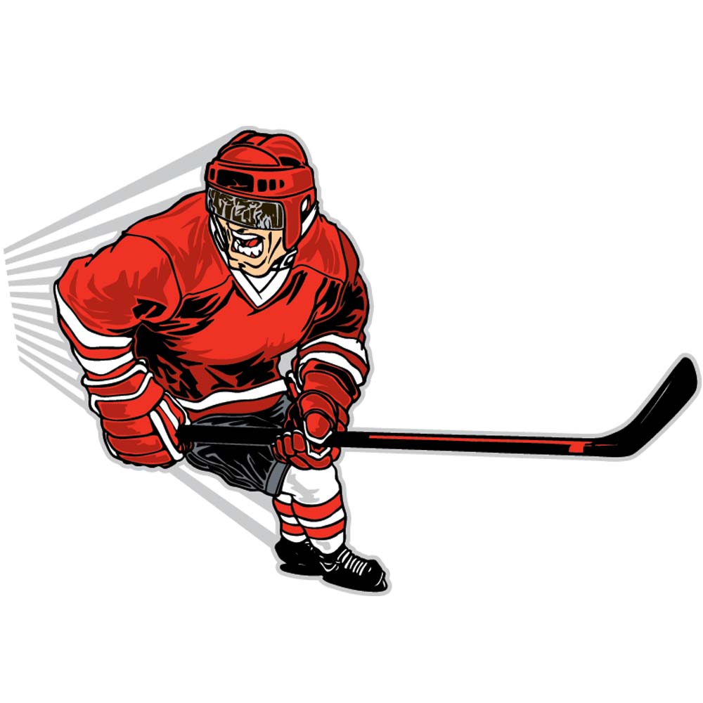 Hockey Player Wall Decal (5 Sizes Available)