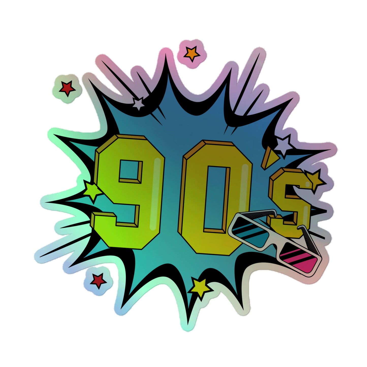 90s RETRO 954 Holographic stickers