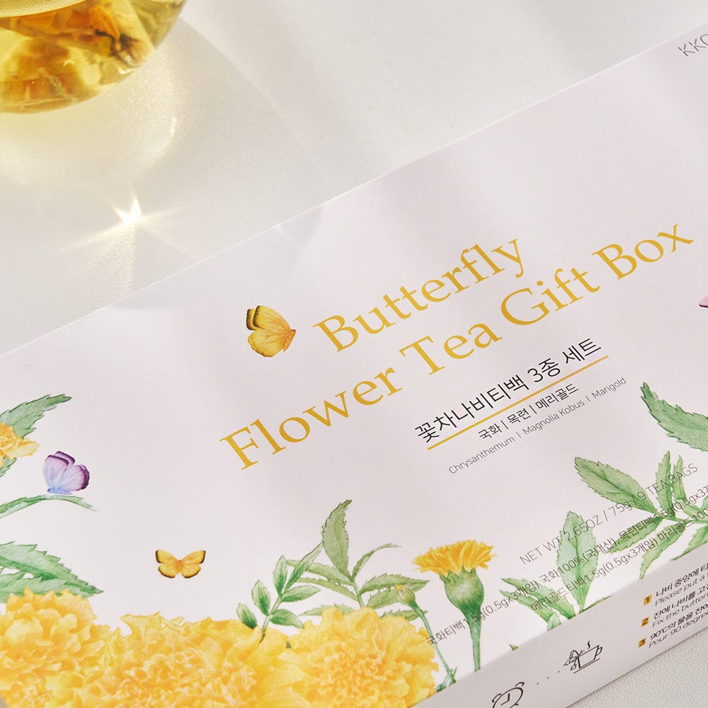 3 Butterfly Tea Bag Yellow Gift Box