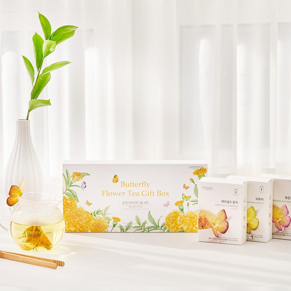 3 Butterfly Tea Bag Yellow Gift Box