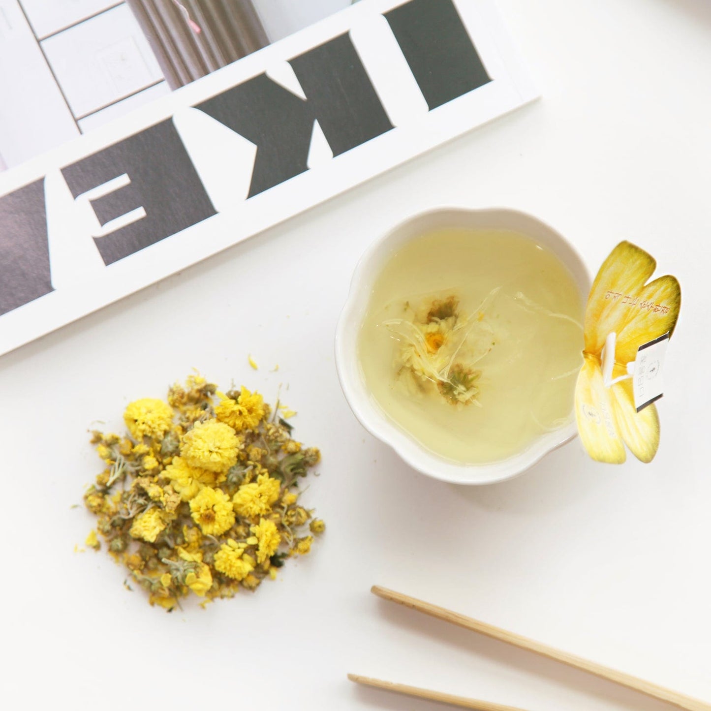 6 Butterfly Flower Tea Bag Orange Box