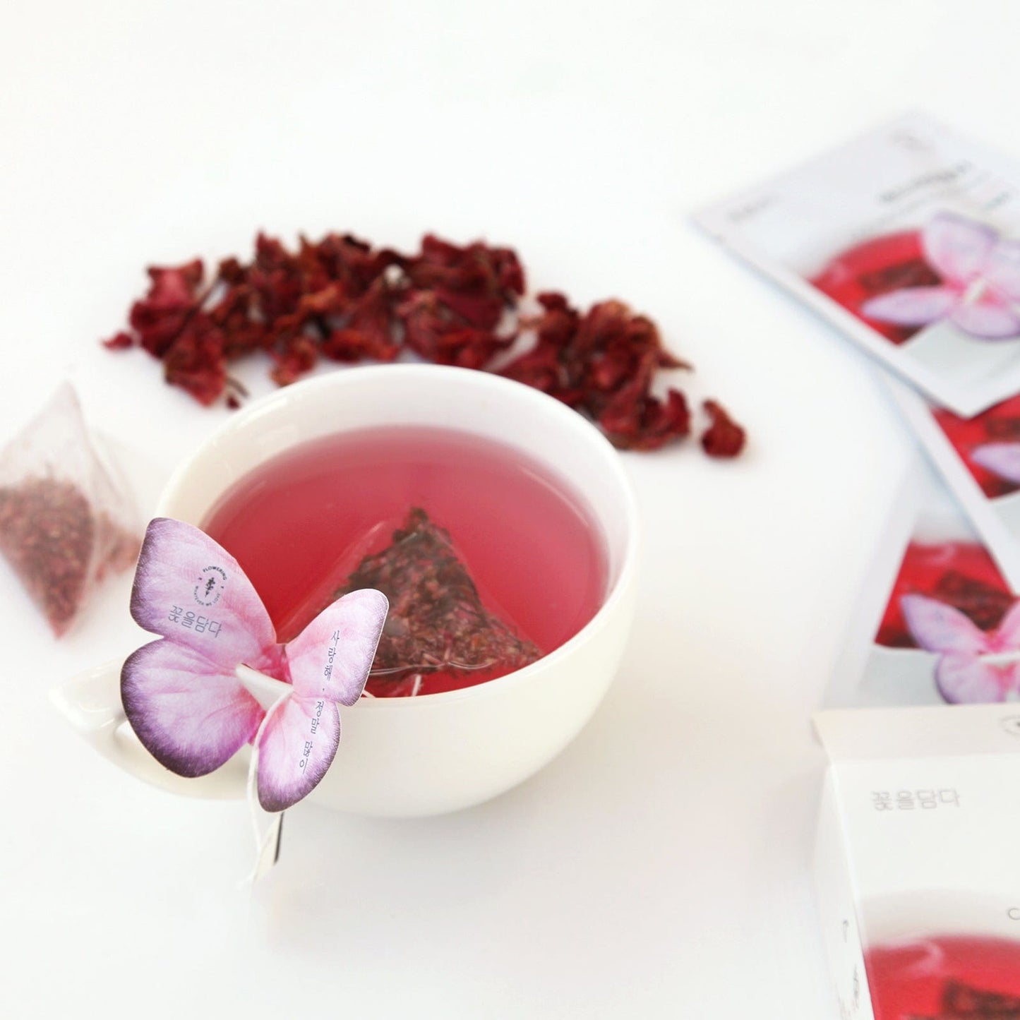 6 Butterfly Flower Tea Bag Orange Box