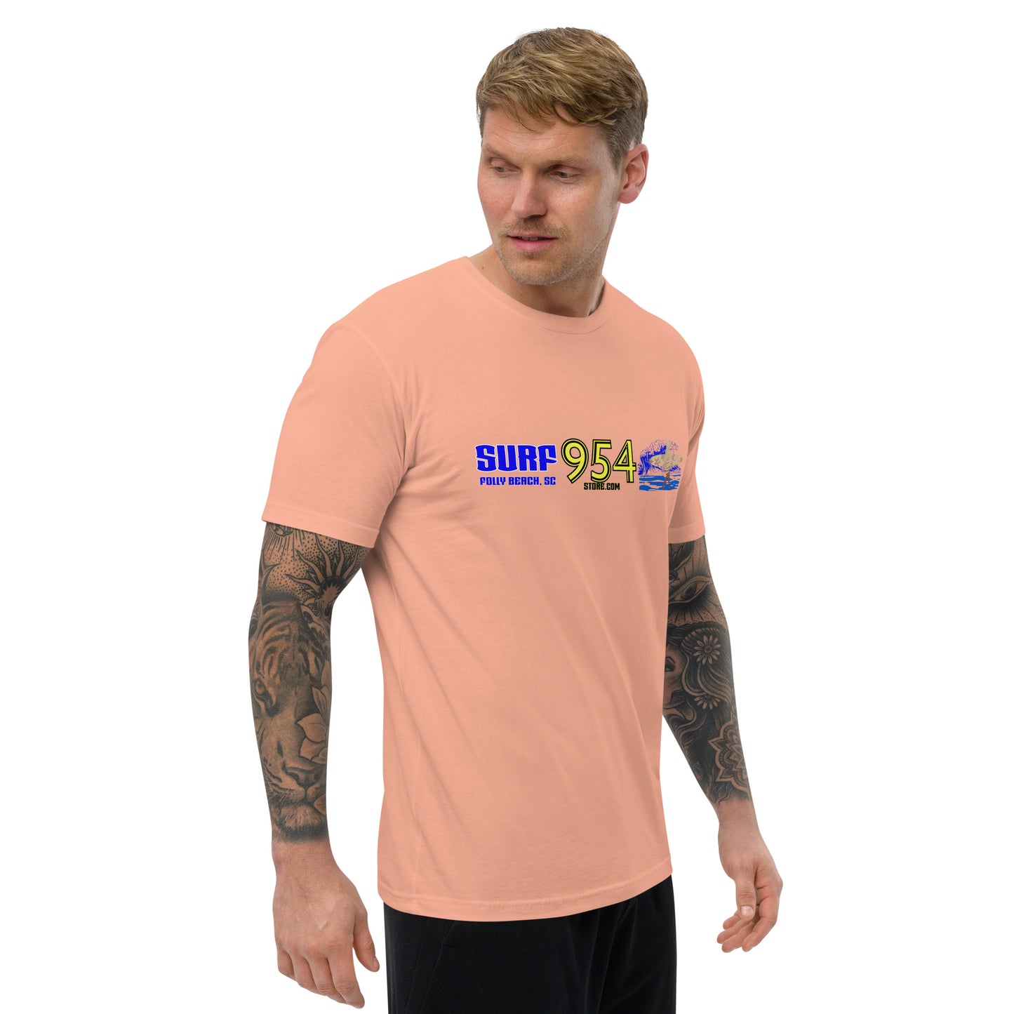 Surf Folly Blue Letters 954 Signature Short Sleeve T-shirt