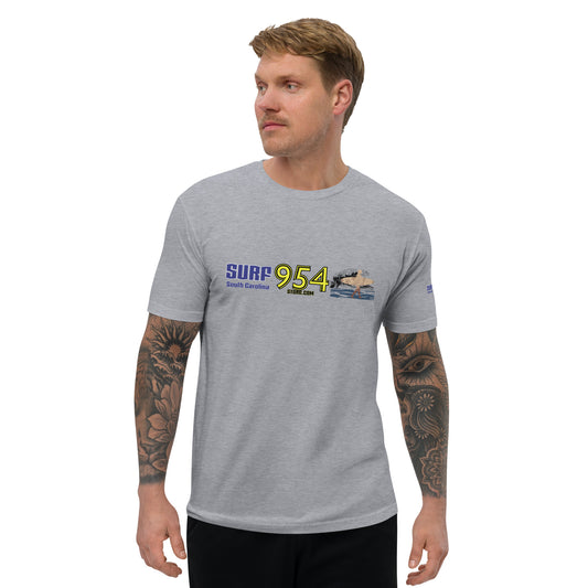 Surf SC Blue Letters 954 Signature Short Sleeve T-shirt