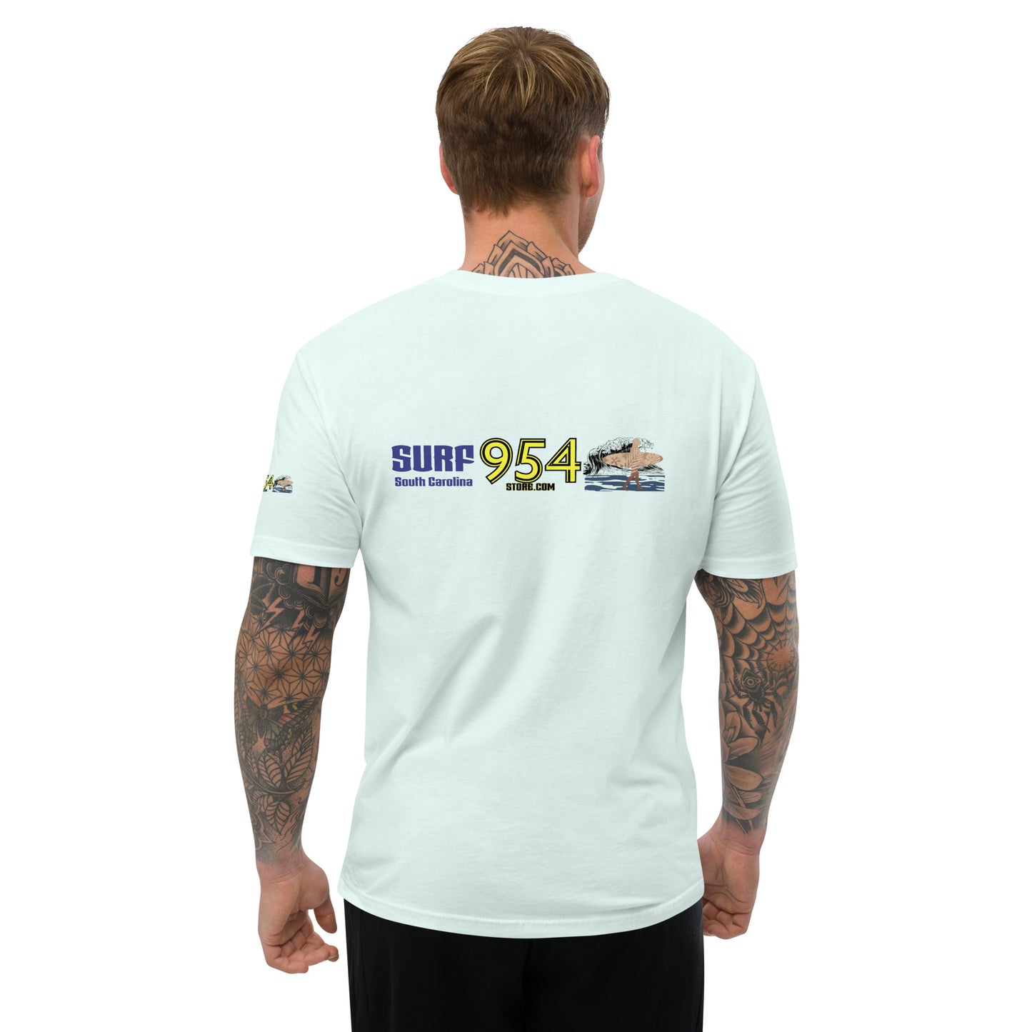 Surf SC Blue Letters 954 Signature Short Sleeve T-shirt