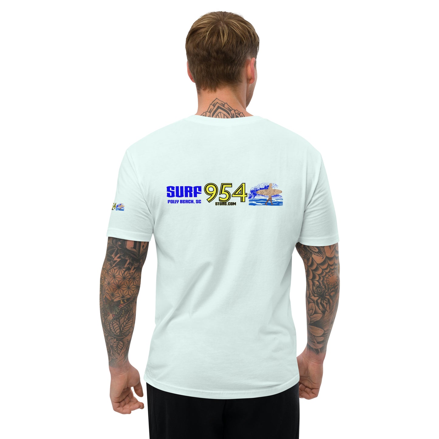 Surf Folly Blue Letters 954 Signature Short Sleeve T-shirt