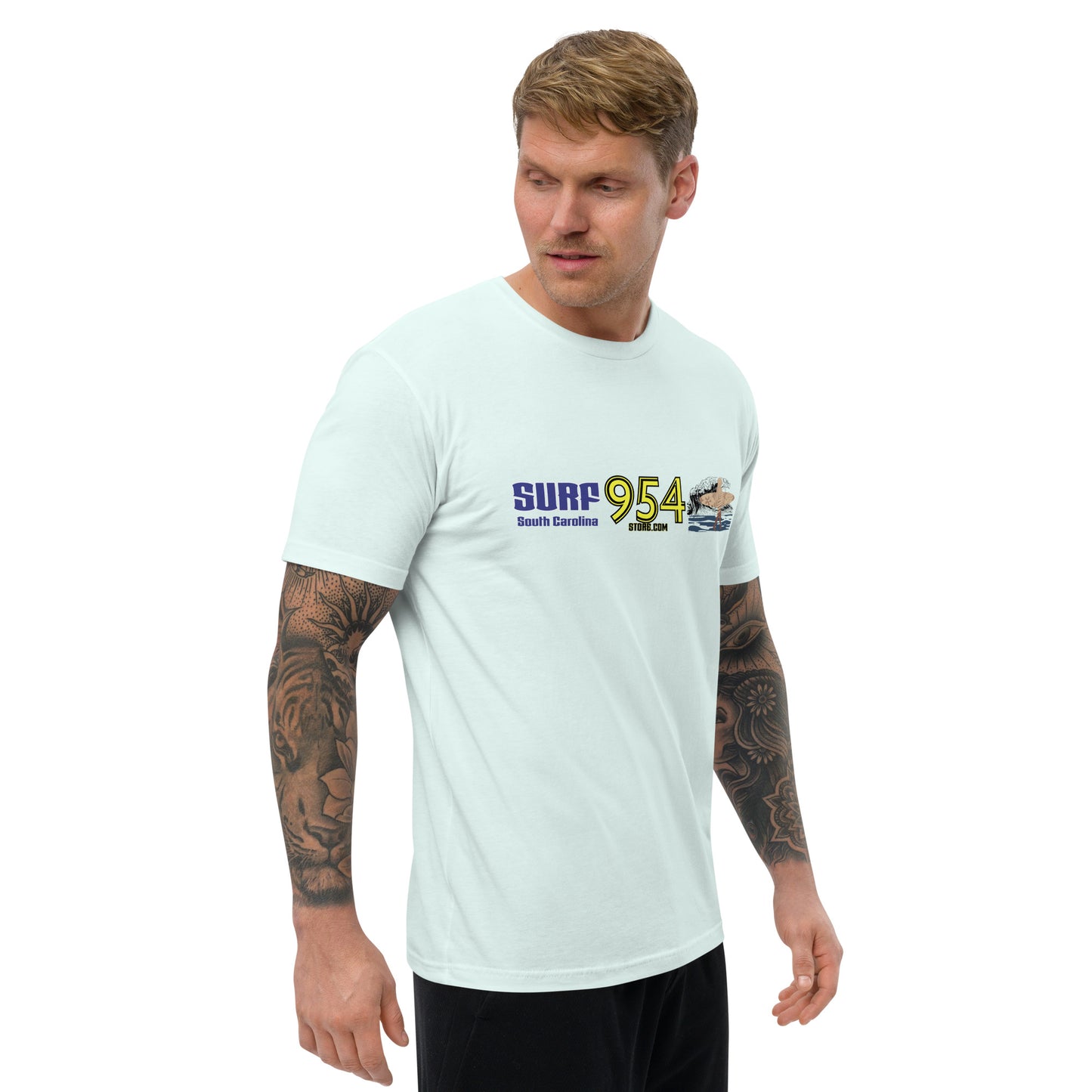 Surf SC Blue Letters 954 Signature Short Sleeve T-shirt