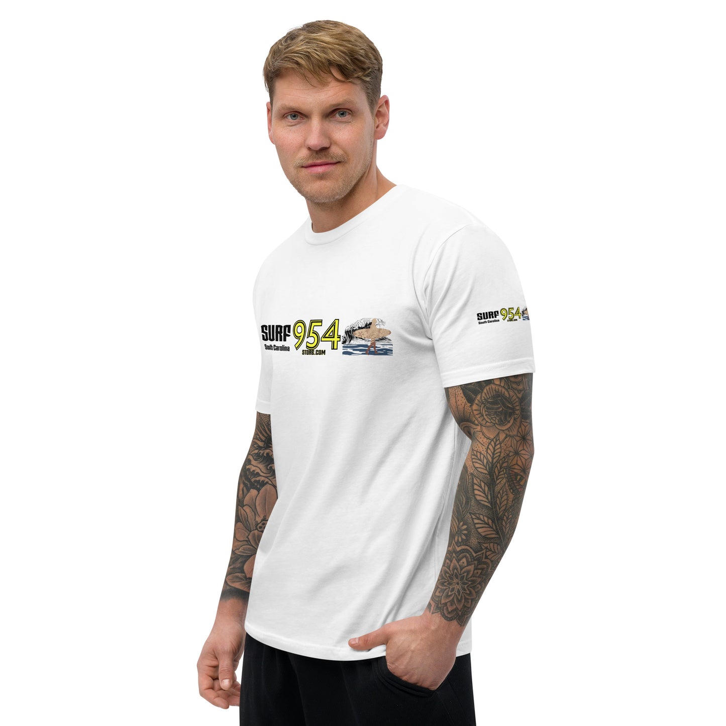 Surf SC Black letters 954 Signature Short Sleeve T-shirt