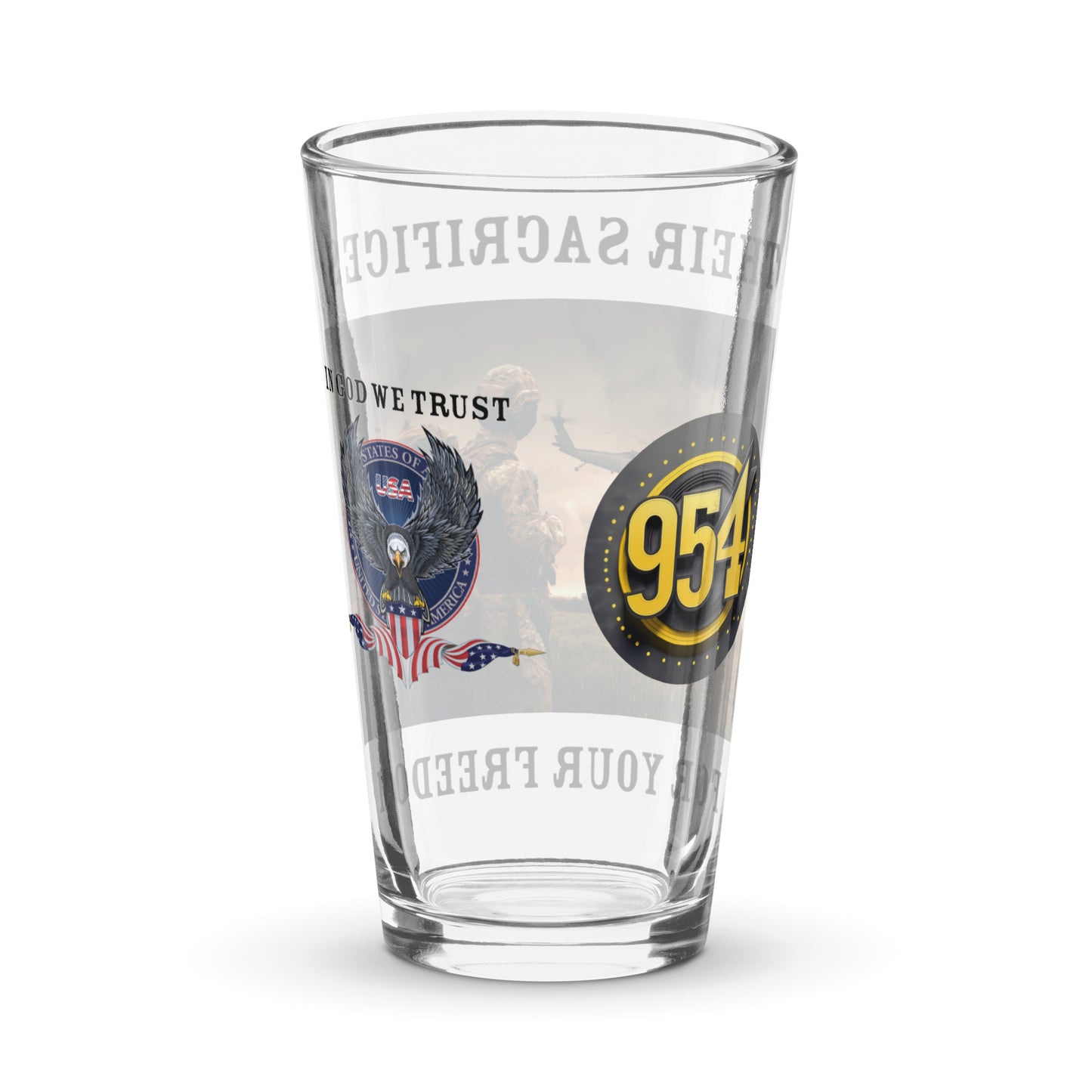 Never Forgotten 954 Signature Shaker pint glass