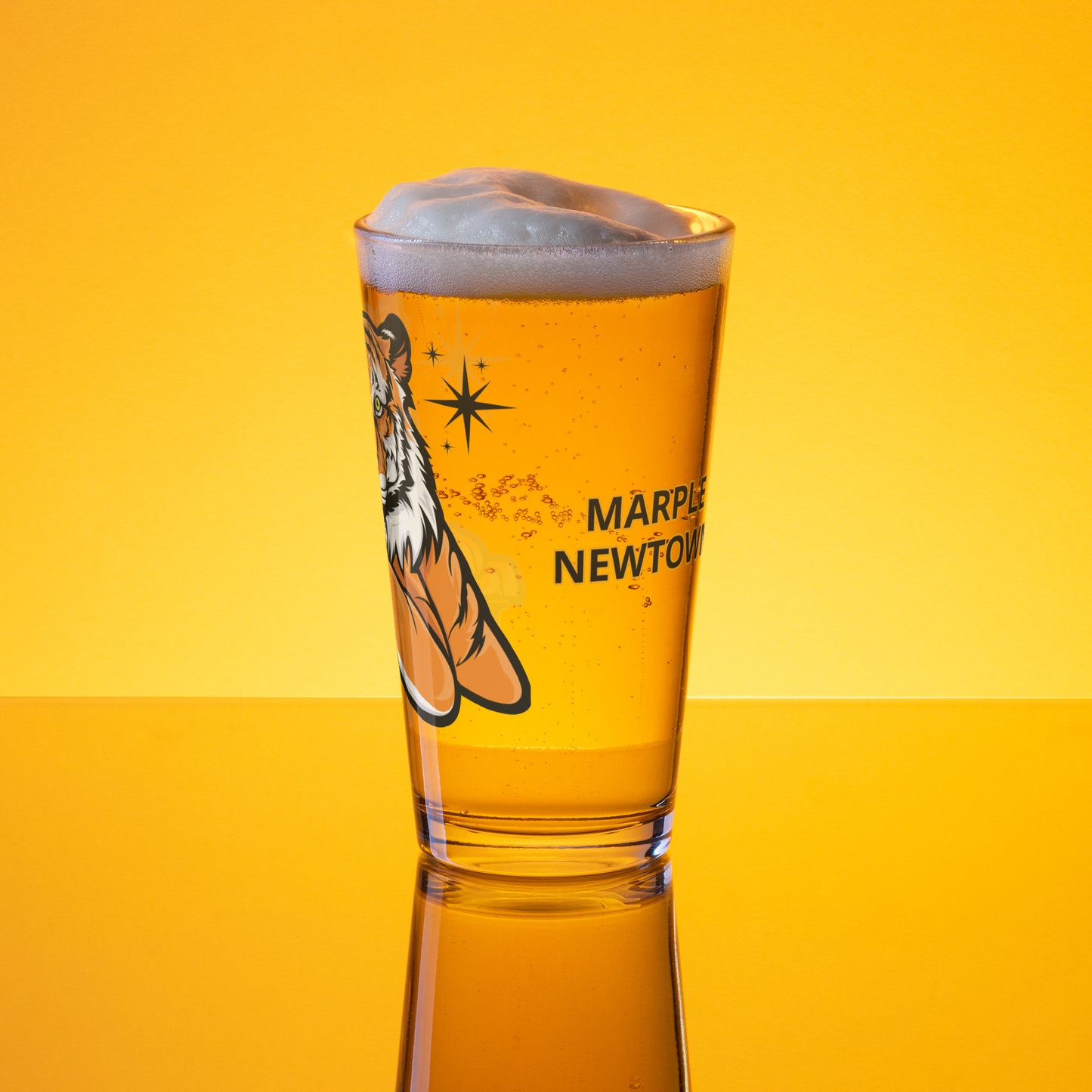 Tiger with MN 954 Signature Shaker pint glass