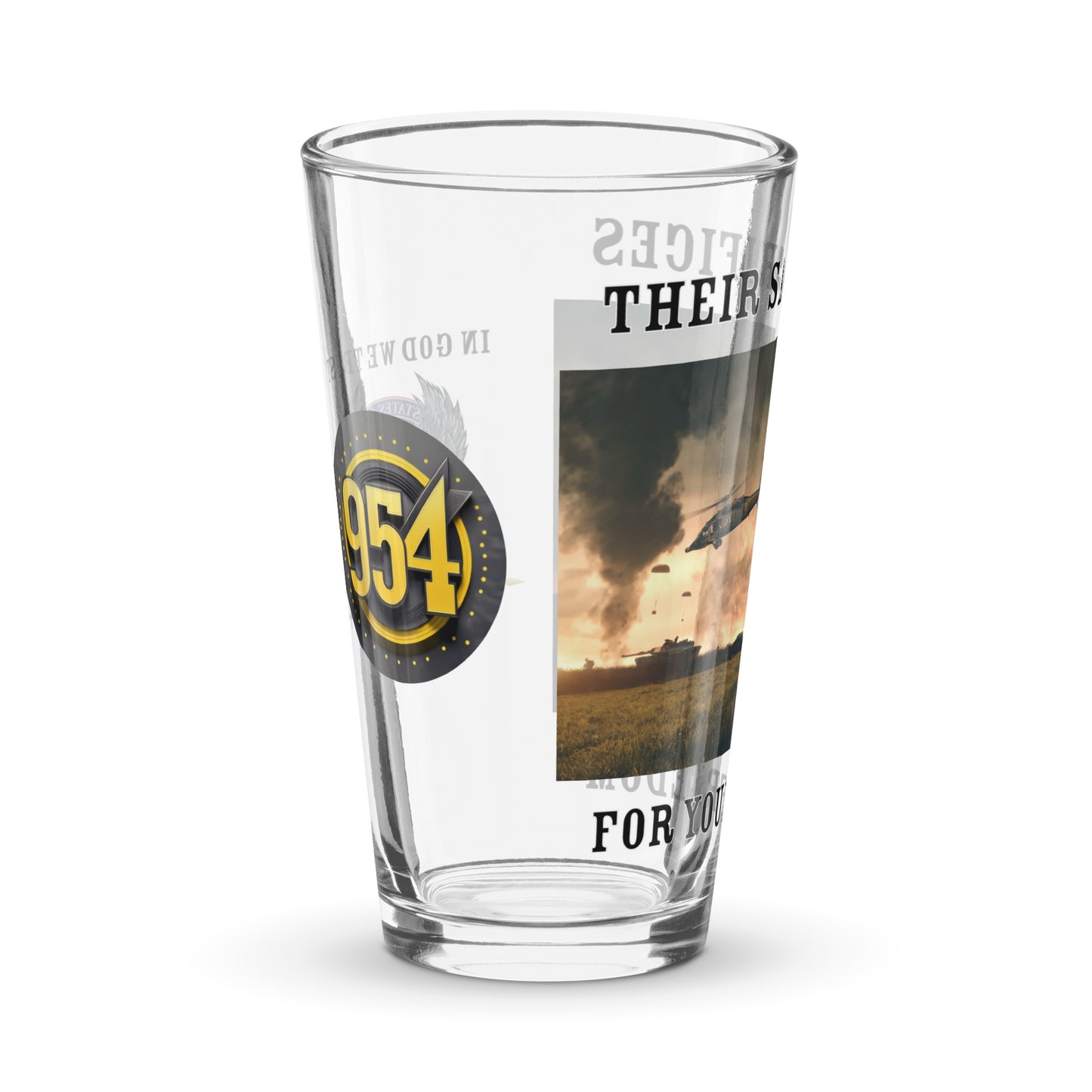 Never Forgotten 954 Signature Shaker pint glass