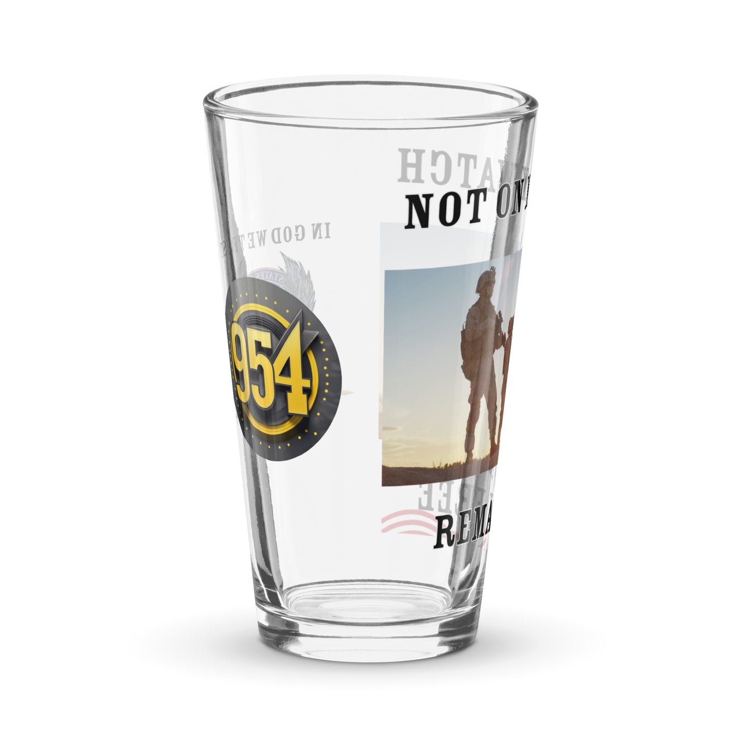 Remain Free 954 Signature Shaker pint glass