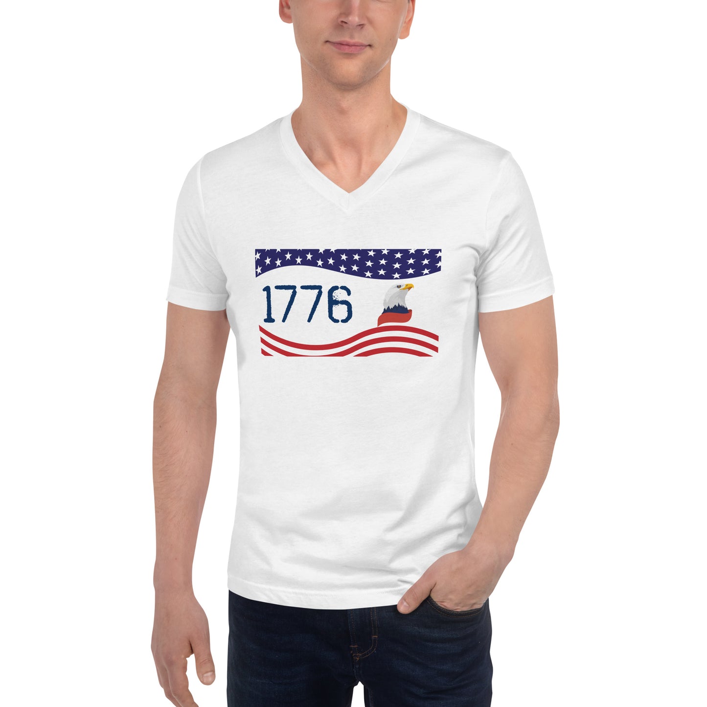 1776 954 Signature Unisex Short Sleeve V-Neck T-Shirt