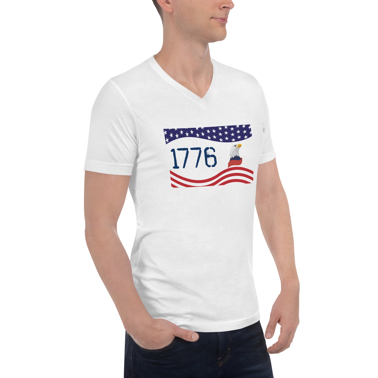 1776 954 Signature Unisex Short Sleeve V-Neck T-Shirt