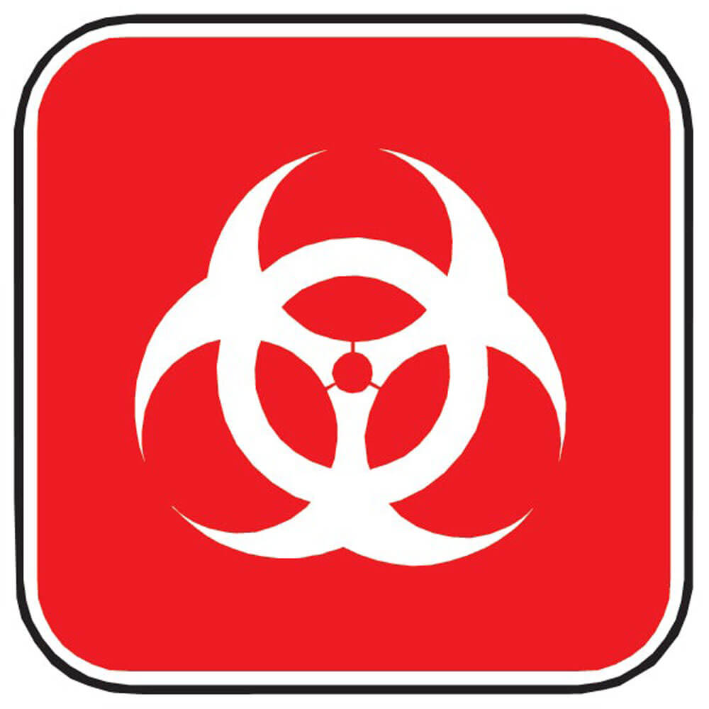 Red Biohazard Warning Sign Wall Decal (3 Sizes Available)