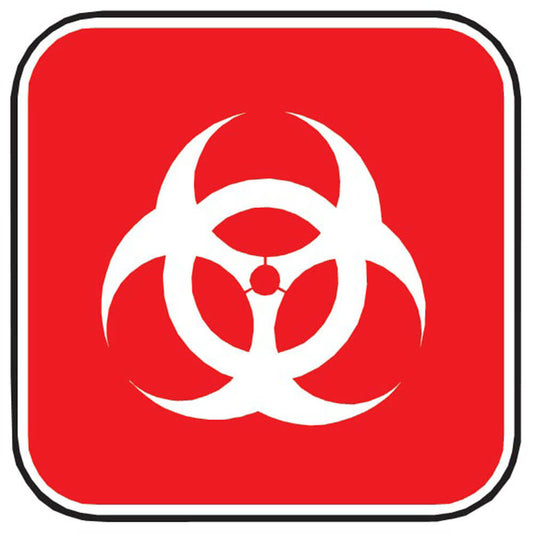 Red Biohazard Warning Sign Wall Decal (3 Sizes Available)