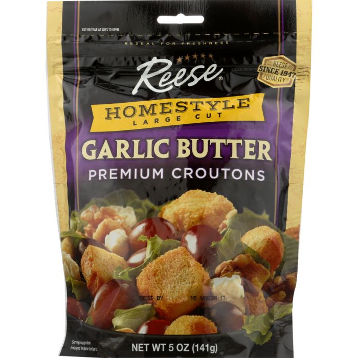 REESE: Homestyle Garlic Butter Premium Large Cut Croutons, 5 Oz