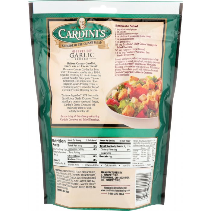 CARDINI'S: Gourmet Cut Garlic Croutons, 5 oz